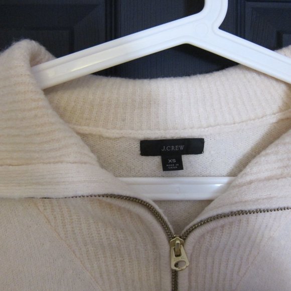 J.Crew Relaxed Half-zip Stretched Sweater XS Cream - Picture 3 of 7